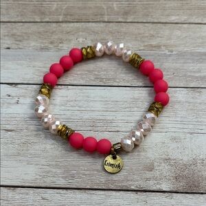 Erimish Pink and Gold Beaded Bracelet